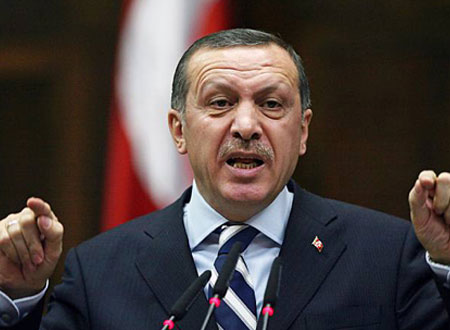 حرق صور رجب طيب أردوغان أمام السفارة التركية بالقاهرة