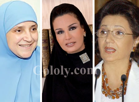 الشيخة موزة تهزم سوزان مبارك وزوجة مرسي