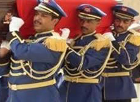 تشييع جثمان العقيد بن عمرو مدير الأمن السياسي بمنفذ الوديعة الحدودي
