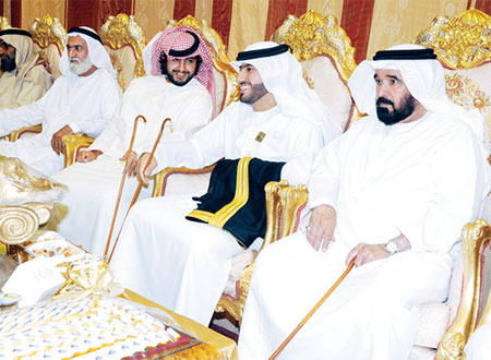 سعيد وزايد بن طحنون يحضران زفاف مسفر الأحبابي