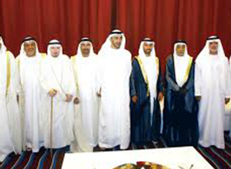 عبدالله بن زايد ونهيان بن مبارك يشهدان أفراح النويس والصايغ