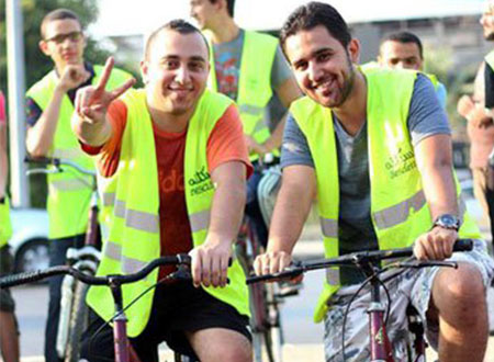 صور.. فريق بسكلتة ينظم فعالية فى شوارع القاهرة الجديدة