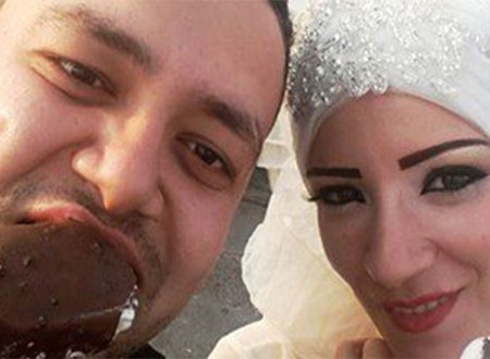 صور..عروسان يدخلان «صنع فى مصر» ليلة الزفاف
