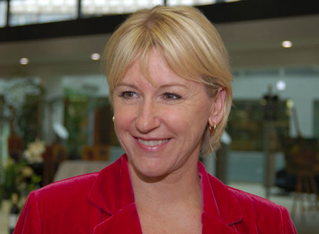 وزيرة خارجية السويد مارجوت فالشتروم تسخر من ليبرمان